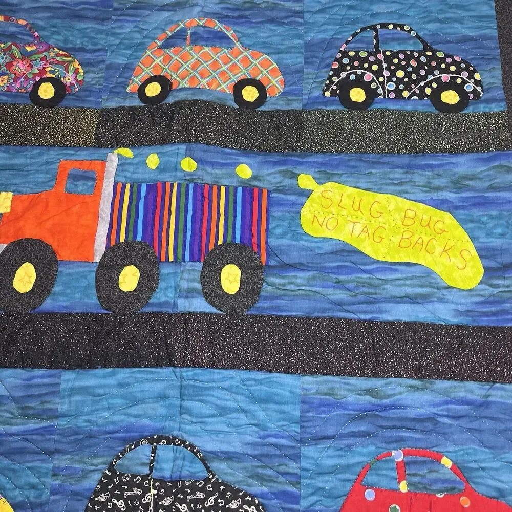 Handmade appliqued blanket clean